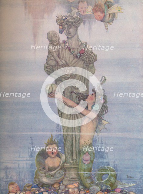 'She Put The Statue Back In Her Garden', c1930. Artist: W Heath Robinson.