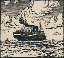 'Steamer at Sea', 1919. Artist: Herbert Kerr Rooke.