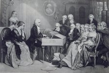 House Concert at the Mozart family in Vienna, 19th century. Artist: Anonymous  