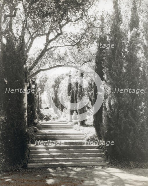 "Arcady," George Owen Knapp house, Sycamore Canyon Road, Montecito, California, 1917. Creator: Frances Benjamin Johnston.