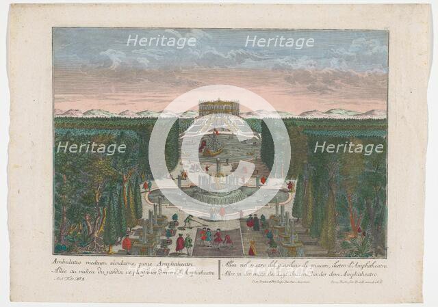 View of an avenue in the middle of a garden, 1742-1801. Creator: Anon.