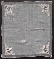 Embroidered Handkerchief, 1700s. Creator: Unknown.