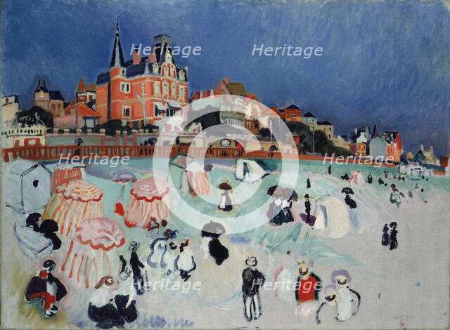 The Beach at Sainte-Adresse, 1906. Creator: Dufy, Raoul (1877-1953).
