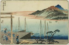 Miya, Kuwana, Yokkaichi, and Ishiyakushi, from the series "Famous Places on the Fifty..., c.1830/35. Creator: Utagawa Kuniyoshi.