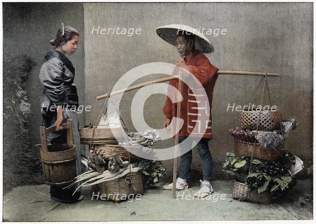 'Vegetable Merchant in Japan', c1890. Artist: Charles Gillot