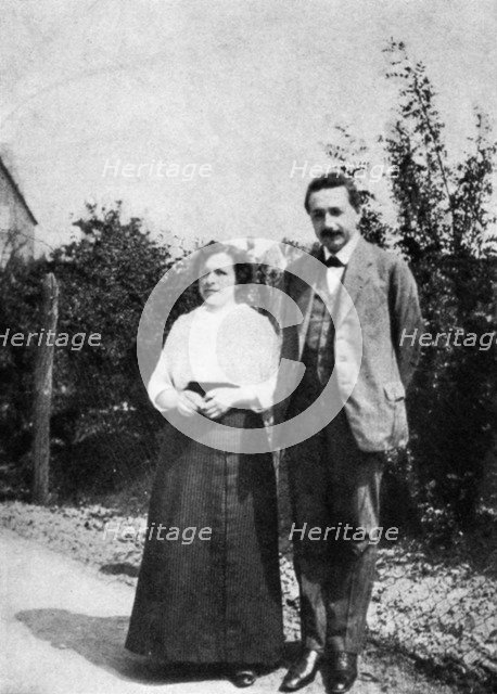 Albert Einstein, German-Swiss theoretical physicist, with his first wife Mileva, c1905 Artist: Unknown