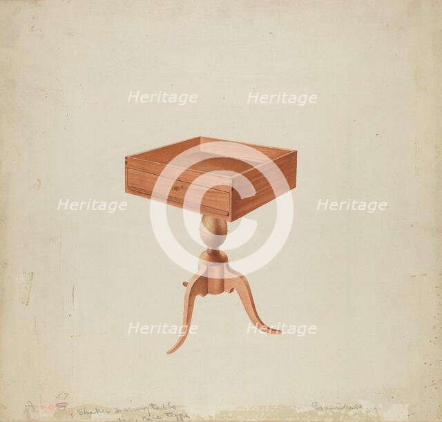 Shaker Sewing Table, 1935/1942. Creator: William Paul Childers.