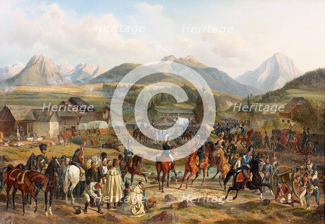 Battle of Tarvis on 18 May 1809, 1840s. Creator: Adam; Albrecht (1786-1862).