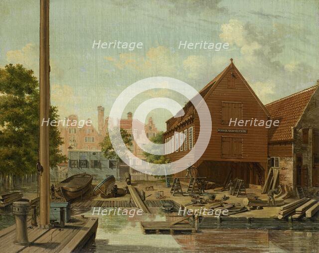 The Shipyard 'D'Hollandsche Tuin' on Bickers Eiland, Amsterdam, 1823. Creator: Pieter Godfried Bertichen.