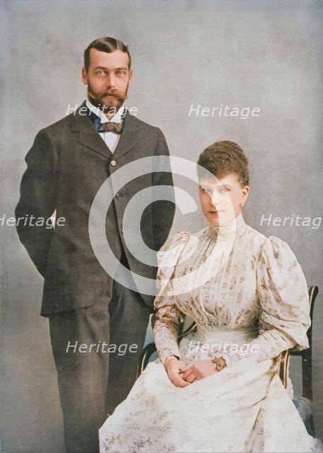 The future King George V and Queen Mary shortly after their marriage, 1893 (1911). Creator: WS Stuart.