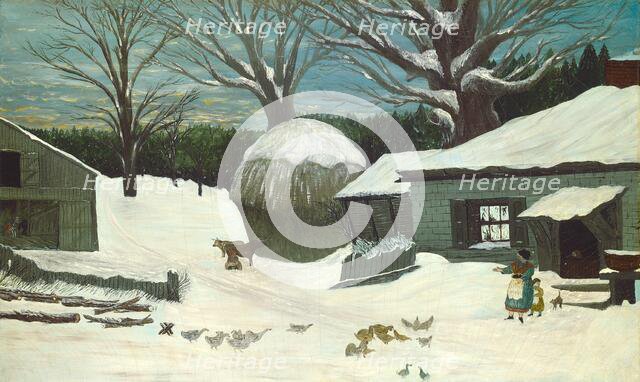 New England Farm in Winter, 1850 or after. Creator: Unknown.