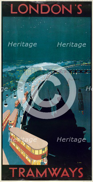 'London's Tramways', London County Council (LCC) Tramways poster, 1930. Artist: Anon