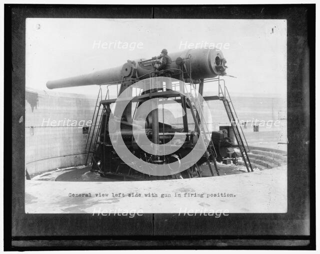 General view left side with gun in firing position, between 1910 and 1920. Creator: Harris & Ewing.