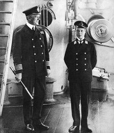 The future King Edward VIII as a midshipman in HMS Hindustan, c1910. Artist: Unknown