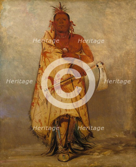 Le-sháw-loo-láh-le-hoo, Big Elk, Chief of the Skidi (Wolf) Pawnee, 1832. Creator: George Catlin.