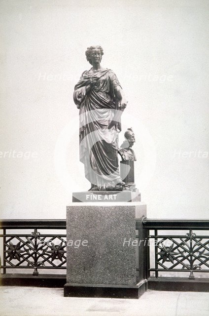 Bronze statue of Fine Art, located on the north parapet of Holborn Viaduct, London, 1869. Artist: Henry Dixon