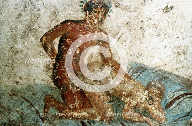 Erotic mural, Pompeii, Italy. Creator: Unknown.