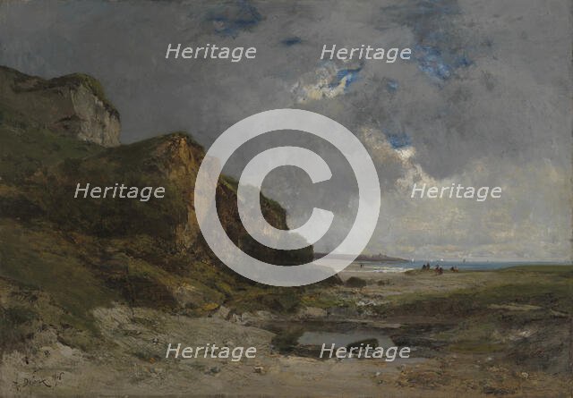 A beach scene in Normandy, 1876. Creator: Alexandre Defaux.