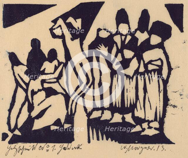 Crucifixion I, 1913. Creator: Morgner, Wilhelm.