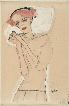 Portrait of a Woman, 1910. Creator: Egon Schiele.