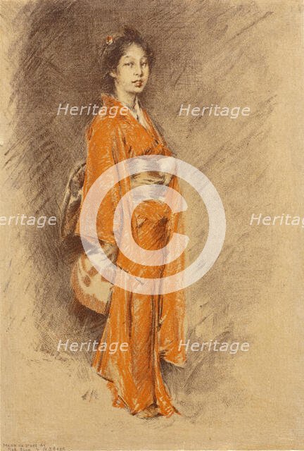 Japanese Woman in Kimono, late 19th century. Creator: Robert Frederick Blum.