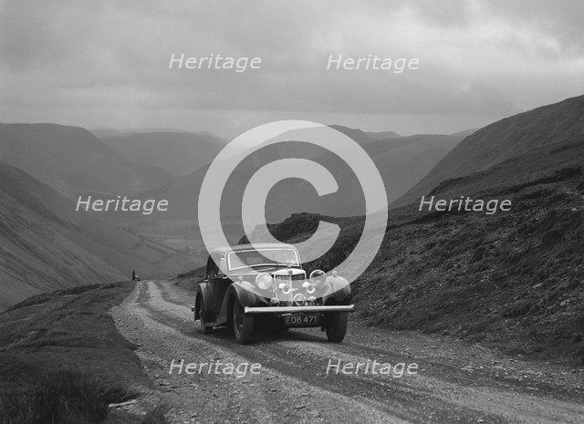 MG SA competing in the MG Car Club Abingdon Trial/Rally, 1939. Artist: Bill Brunell.