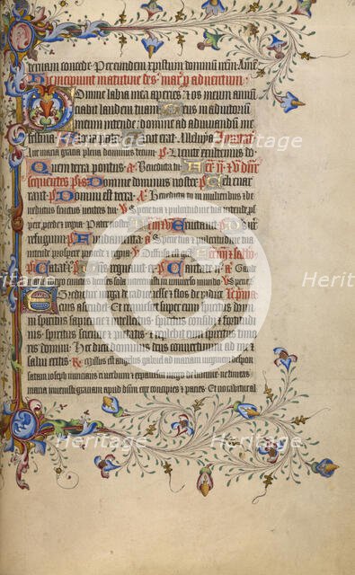 Decorated Text Page; Psalter, 1420-1430. Creator: Unknown.