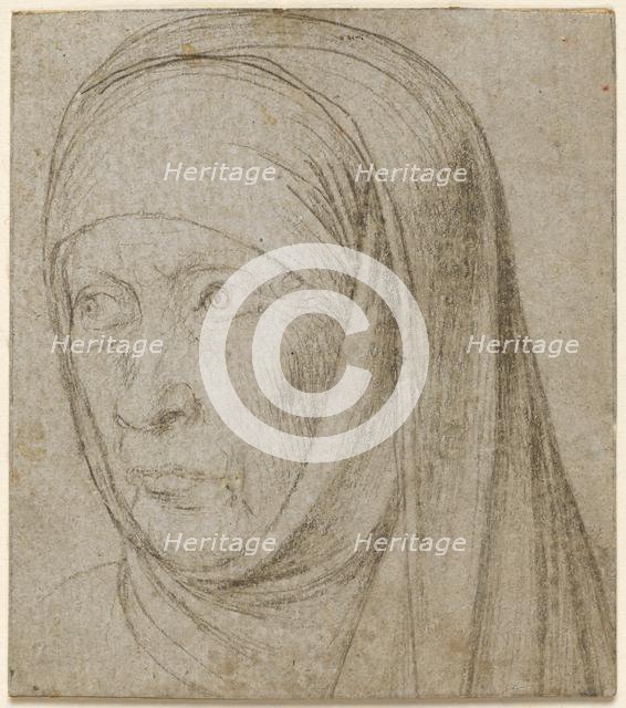 Head of an Old Woman, c. 1500. Creator: Hans Holbein (German, c. 1465-1524).