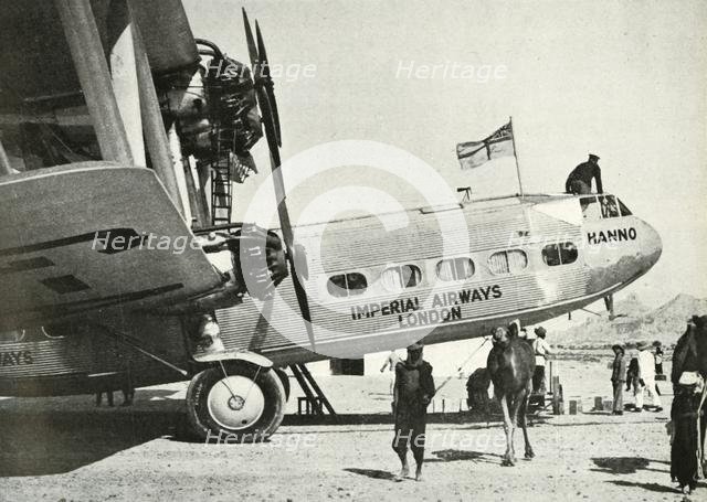 Imperial Airways Handley-Page HP 42 biplane 'Hanno', Gwadar, Baluchistan, c1931-c1940 (1946). Creator: Unknown.