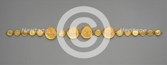 Girdle with Coins and Medallions, Byzantine, ca. 583, reassembled after discovery. Creator: Unknown.