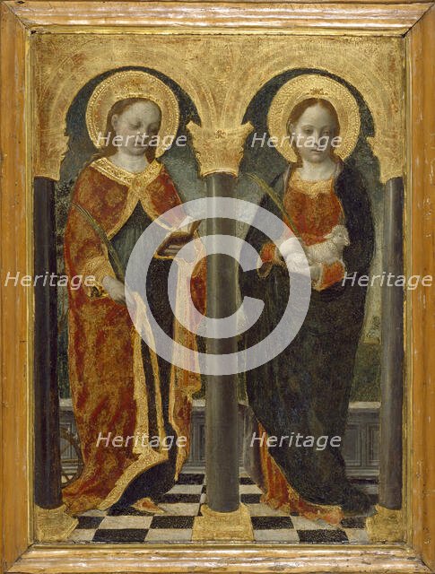 Saint Catherine of Alexandria and Saint Agnes, c1460. Creator: Vincenzo Foppa.