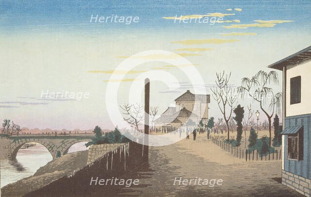 Rising Sun from Bandai Bridge, between circa 1877 and circa 1880. Creator: Kobayashi Kiyochika.