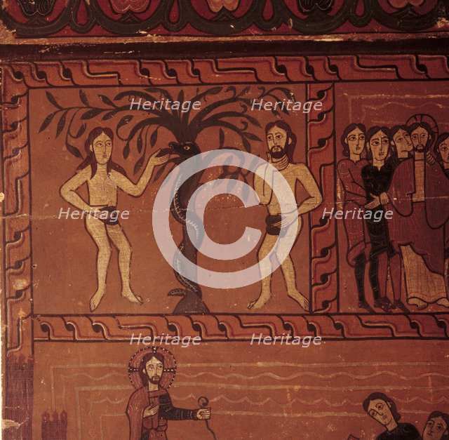  'Adam and Eve', side table of the altar table of Sagars, with scenes from the life of Jesus.