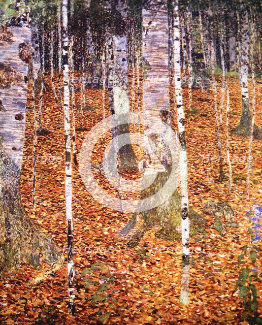  'The birch forest', 1903 by Gustav Klimt.