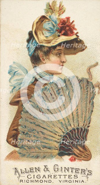 Plate 21, from the Fans of the Period series (N7) for Allen & Ginter Cigarettes Brands, 1889. Creator: Allen & Ginter.