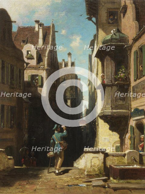 Postman, c.1860. Creator: Spitzweg, Carl (1808-1885).