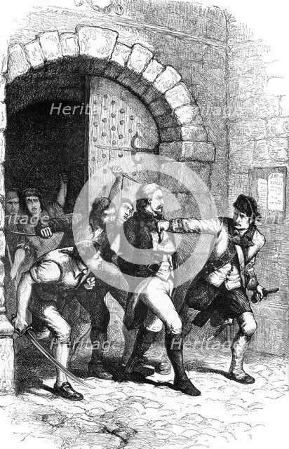 Joshua Huddy led from prison to be hanged, 1782 (c1880). Artist: Unknown