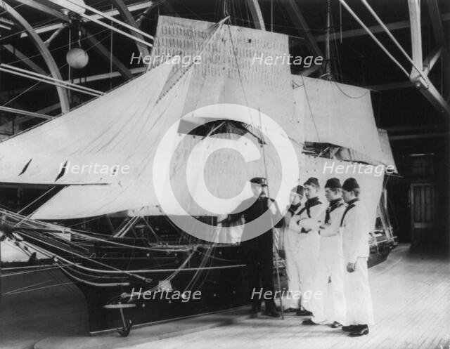 U.S. Naval Academy, Annapolis: Learning the ropes, (1902?). Creator: Frances Benjamin Johnston.
