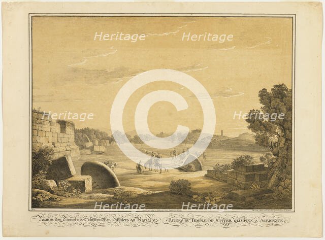 Ruins of the Temple of Jupiter at Agrigente, 1819. Creator: Friedrich von Gärtner.