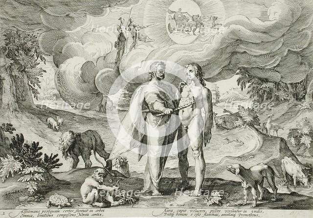 Prometheus Forms Man and Animates Him with Fire from Heaven, published 1589. Creator: Hendrik Goltzius.