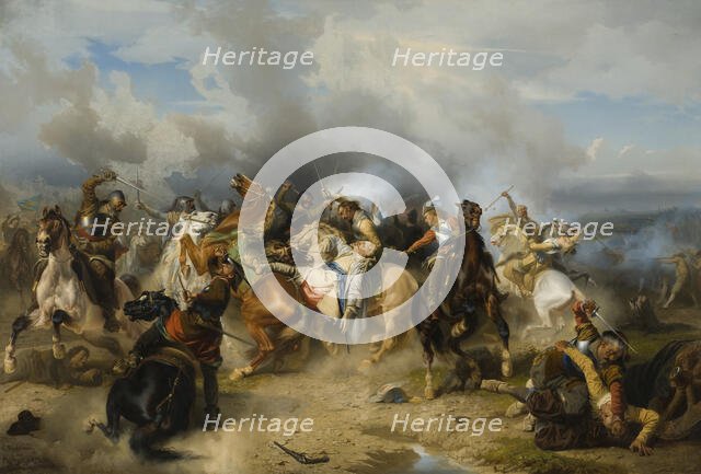 Death of King Gustav II Adolf of Sweden at the Battle of Lützen, 1855. Creator: Carl Wahlbom.
