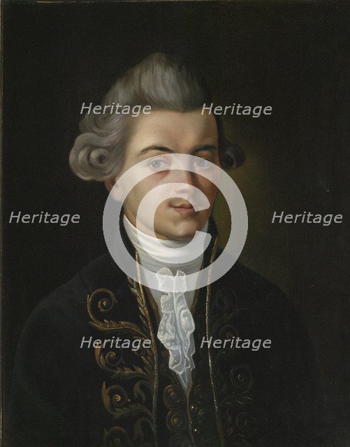 Portrait of the fabulist Ivan Khemnitser', (1745-1784), Russian painting of 19th century.  Creator: Russian Master.