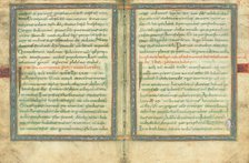 Bifolium from a Gospel Lectionary (fols. 8 and 9); Gospel Lectionary, early 9th century. Creator: Unknown.