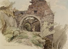 Castle ruins, portal vault, 1854. Creator: Werner Holmberg.