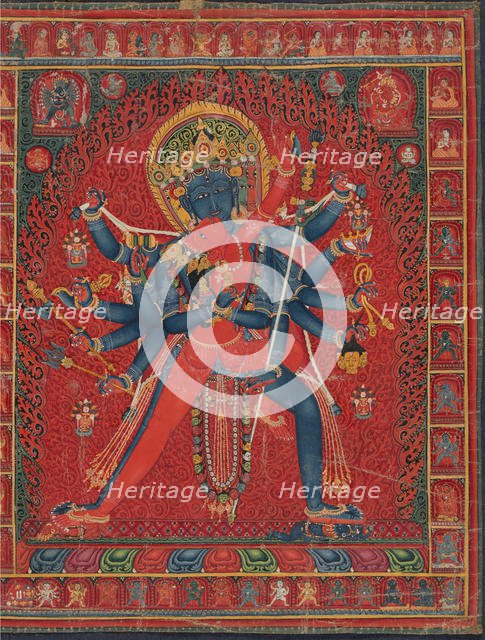 Chakrasamvara and consort Vajravarahi, 1450-1500. Creator: Unknown.