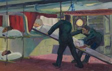 World War I: improvised accommodation for wounded in a man of war, c1914-1918. Creator: Jan Gordon.