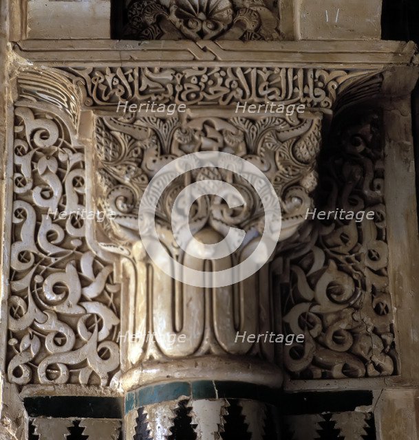 Detail of a capital in the Alhambra, Granada.
