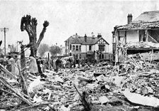 Air raid damage, Clacton-on-Sea, Essex, World War II, April 1940. Artist: Unknown