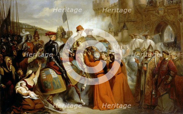 Entry of Charles VII into Rouen, 10 November 1449. Artist: Decaisne, Henri (1799-1852)