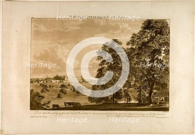 Warwick Castle from the Lodge Hill, plate 1, January 1776. Creator: Paul Sandby.